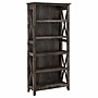 Bush Furniture Key West 66"H 5-Shelf Bookcase with Adjustable Shelves, Dark Gray Hickory Wood (KWB132GH-03)~#|#~2C8D34E3-6AF5-47DF-BAE8E1D5D11BB576_sc7