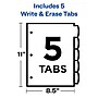 Avery Big Tab Write & Erase Plastic Dividers, 5 Tabs, Bright Multicolor (16129)~#|#~2C926A73-F093-47B6-AAD88C1B61F5B6CB_sc7
