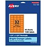 Avery Laser/Inkjet Multipurpose Rectangle Labels, 1.25" x 1.75", Bright Orange, 1280/Pack (94226)~#|#~2C96C032-ED9A-4710-A2883321331D0AC9_sc7