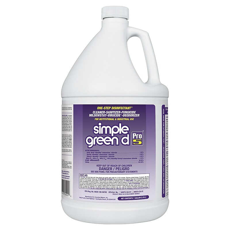 Simple Green Pro 5 Disinfectant All-Purpose Cleaner, Unscented, 1 gal. (SMP30501) image 1