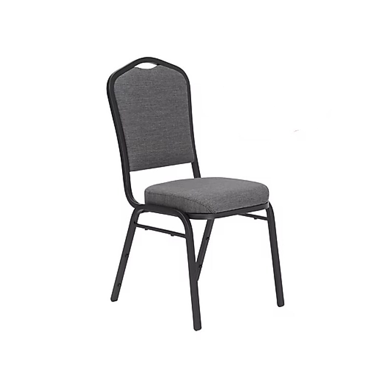 NPS 9300 Series Deluxe Fabric Upholstered Stack Chair, Natural Graystone/Black Sandtex, 20/Pack (9362-BT/20) image 1