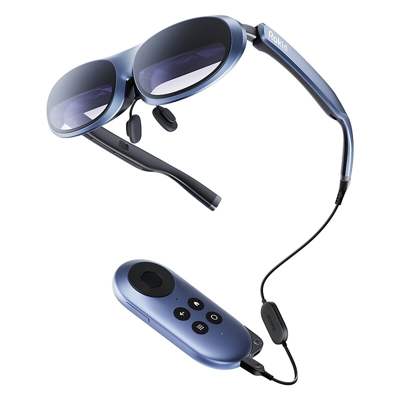 Rokid B0CHFJ3D6M AR Joy Pack with Rokid Max AR Glasses & Rokid Station Streaming Device, Blue image 1