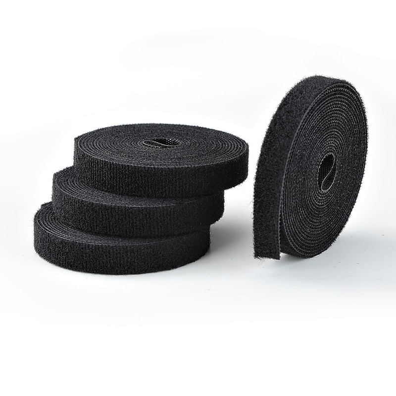 StarTech Hook and Loop Roll Fastener, 0.5" x 15', Black, 4/Pack (HKLP15054PK) image 1