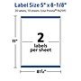 Avery TrueBlock Laser/Inkjet Rectangle Multipurpose Labels, 5" x 8-1/8", White, 20/Pack (94259)~#|#~2CBA3C0A-8C35-46AD-8A0BD4BCB4A98F1C_sc7