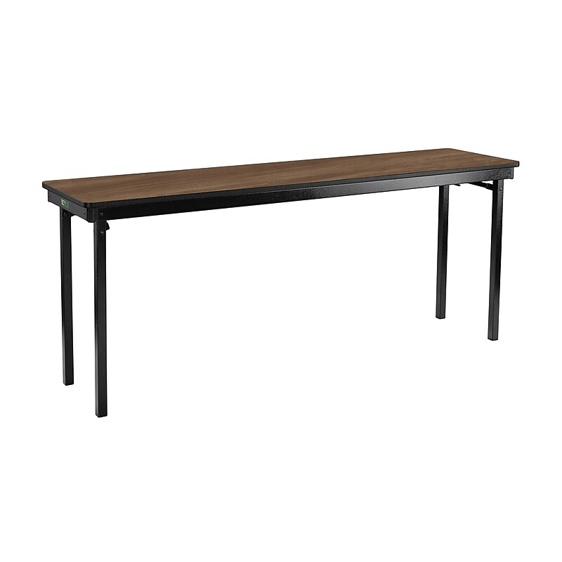 National Public Seating MSFT Series 18" x 72" Laminate Folding Table, Pinnacle Walnut (MSFT1872MDPEPN) image 1