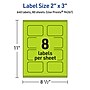 Avery Laser/Inkjet Multipurpose Decorative Edge Labels, 2" x 3", Bright Green, 640/Box (94267)~#|#~2CBF2F2F-1183-4766-9112511AD1C84807_sc7