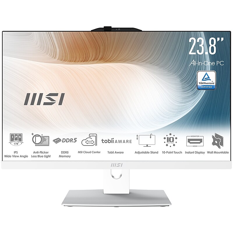 MSI Modern AM242TP 23.8" All-in-One Desktop Computer, Intel Core 7-150U, 32GB RAM, 1TB SSD, Windows 11, White, 1-Year Warranty image 1
