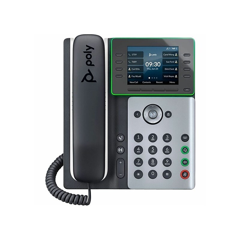 Poly Edge E300 32-Line VOIP Phone, Black/Silver (8F3H1AA) image 1