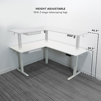 Mount-It! 63"W Electric Corner Adjustable Standing Desk
