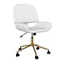 Martha Stewart Tyla Armless Faux Leather Swivel Executive Chair, White/Polished Brass (CH2209215WHGLD)~#|#~2CD6DB8F-21D6-469D-AFD1074333056DCB_sc7