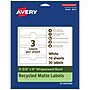 Avery EcoFriendly Laser/Inkjet Decorative Edge Multipurpose Labels, 2-3/8" x 8", White, 30/Pack (94117)~#|#~2CD70E51-62A4-45E7-AFF7558DC04EE990_sc7