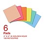 Staples Ultra Sticky Notes, 3" x 3", Golden Hour Collection, 100 Sheets/Pad, 6 Pads/Pack (ST62886)~#|#~2CE07162-E9BB-48F9-97482627B8F47ED5_sc7