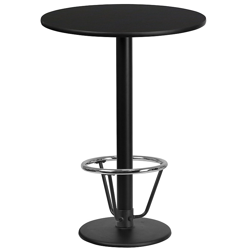 Flash Furniture 24" Round Laminate Table Top with Round Base, Black (XURD24BKTR18B3F) image 1