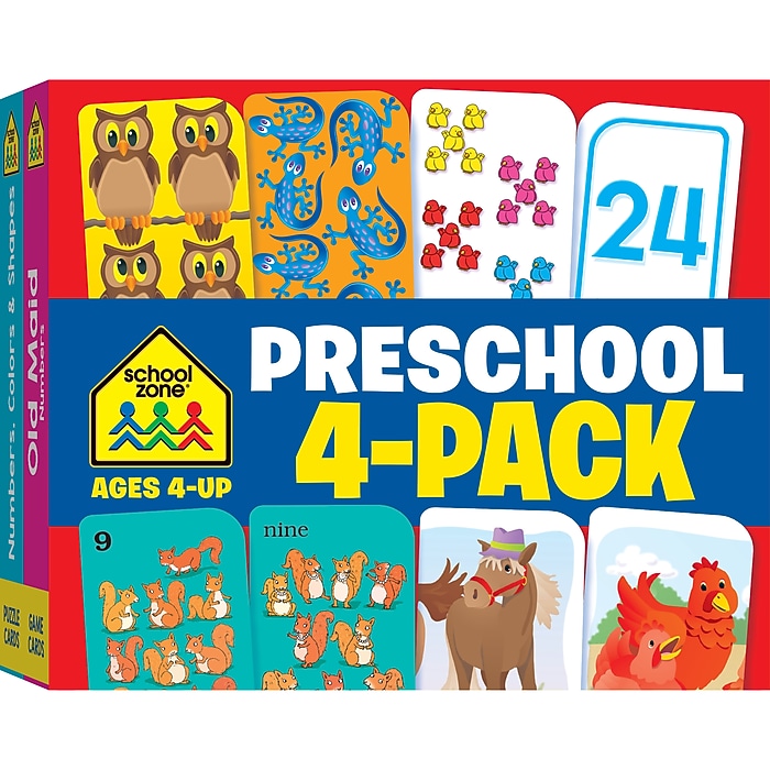 School Zone PreSchool Multi-Pack Flash Cards, 4/Pack (SZP04044
