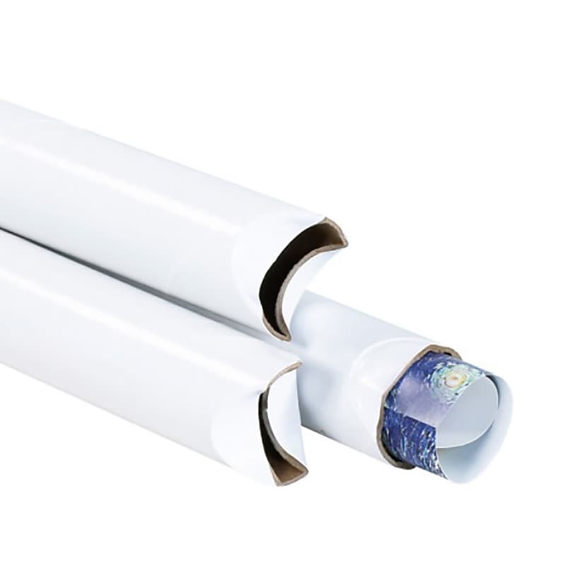 2" x 24" Fiberboard Mailing Tube, White, 50/Carton (S2024W) image 1