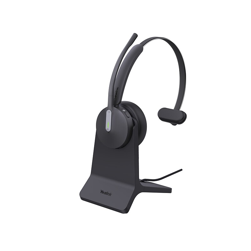 YeaLink BH70 Noise Canceling Bluetooth Mono Phone & Computer Headset with Charging Stand, USB-C/A, MT Certified (1208702) image 1