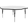 Correll 60" Flower-Shaped Activity Table, Height-Adjustable, Frosty White/Black (A60DE-FLR-80)~#|#~2CFDDFDF-5E04-4B23-B97001993245268D_sc7