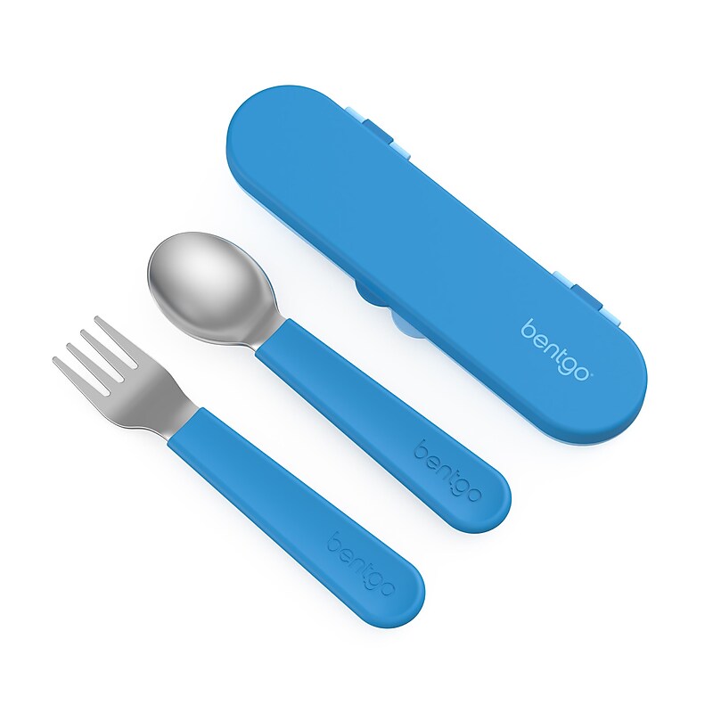 bentgo Kids Stainless Steel Utensils, Blue (BGKDUTSS-B) image 1
