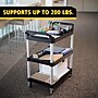 Rubbermaid 3-Shelf Plastic/Poly Mobile Utility Cart with Swivel Wheels, Black (FG342488BLA)~#|#~2D042892-9A65-4F77-869CC35A0FB6FBC2_sc7