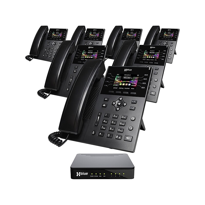 XBLUE QB1 14-Line Corded Conference Telephone System Bundle, Black (qb1-ip8g-4x7) image 1