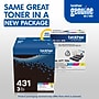 Brother TN-431 Cyan/Magenta/Yellow Standard Yield Toner Cartridge, 3/Pack (TN4313PK)~#|#~2D074232-3C96-4507-B2D02E7FB2FEAA1A_sc7