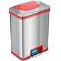 halo TapCan Stainless Steel Rectangular Pedal Sensor Trash Can with AbsorbX Odor Control System, Red Trim, 13 Gal. (TC13SR)~#|#~2D09EB63-D682-4E0E-8ECD78957BF73E5C_sc7