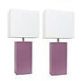 Elegant Designs Leather 21" LED Table Lamp, Purple, 2/Pack (LC2000-PRP-2PK)~#|#~2D0B5CA9-82FA-49F0-979254A78C7A2A52_sc7