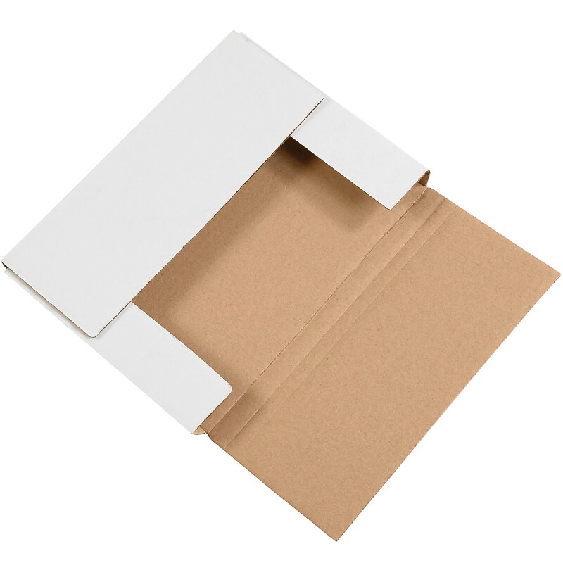 11 1/8" x 8 5/8" x 1" - White Easy-Fold Mailer, 50/Bundle image 1