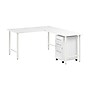 Bush Business Furniture Hustle 60"W L Shaped Computer Desk with 3 Drawer Mobile File Cabinet, White (HUS006WH)~#|#~2D112B16-1366-4234-8E6EF46881294B09_sc7