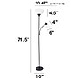 Creekwood Home Essentix 71.5" Black Metal 2 Light Mother Daughter Floor Lamp with Round Shades (CWF-3000-BK)~#|#~2D16835A-29B6-4865-A6C3EABEEBAEB5BE_sc7