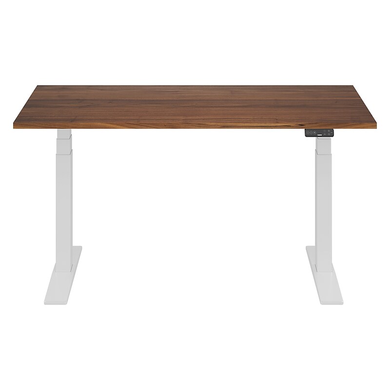 FlexiSpot E7COMMERCIAL 60''W Electric Height Adjustable Standing Desk, Black Walnut/White (E7WCOM6030-BW) image 1