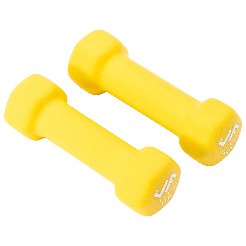 Jfit 1 lb. Neoprene Dumbbell, Yellow, Pair (J-DBN1SET) image 1