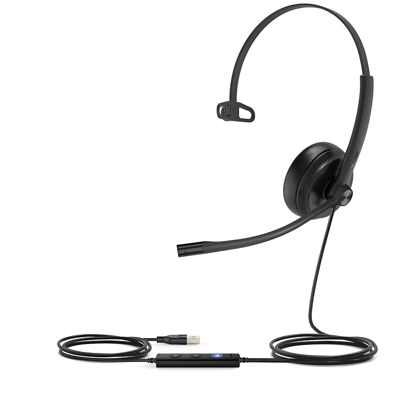 YeaLink UH34 Noise Canceling Mono On-Ear Headset, MT Certified (1308014) image 1