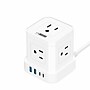 Uncaged Ergonomics Cube 5-Outlet 4-USB Port Surge Protector, 10', White (PC-W-C)~#|#~2D23508C-6EC7-41BB-9B68BE12F9EE7392_sc7