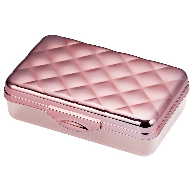 Lockermate Quilted Metallic Clasp Pencil Case, Rose Gold (23130-RG21) image 1
