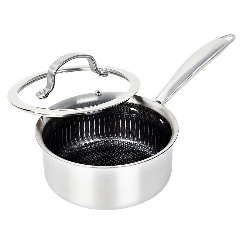 Brentwood 1.5-Qt. Saucepan With Glass Lid, Stainless Steel (B-SPH16L) image 1
