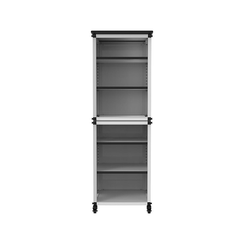 Luxor Mobile 6-Section Modular Classroom Bookshelf, 54.5"H x 18.25"W x 18.25"D, White (MBSCB06) image 1
