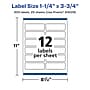 Avery Laser/Inkjet Rectangle Waterproof Multipurpose Labels, 3.75"  x 1.25", White, 300/Pack (94228)~#|#~2D2E705E-E193-431F-B53C2B51BA20AB29_sc7