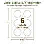 Avery EcoFriendly Laser/Inkjet Circle Multipurpose Labels, 2-3/4" Dia., White, 150/Pack (94512)~#|#~2D357F31-15F8-40F5-A987ED990D6DAA1A_sc7
