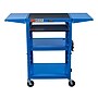 Luxor LEADER 3-Shelf Adjustable Media Utility Cart with Pullout Tray & Drop Leaf Shelves, Blue (UCMT1KBDL-RB)~#|#~2D39282B-FDB7-4055-A11C0F34DEA93448_sc7