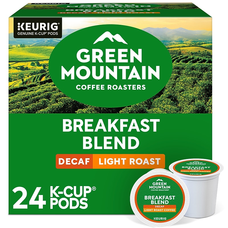 Green Mountain Breakfast Blend Decaf Coffee Keurig® K-Cup® Pods, Light Roast, 24/Box (5000378812) image 1