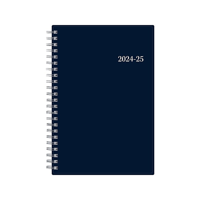 2024-2025 Blue Sky Collegiate Navy 5" x 8" Academic Weekly & Monthly Planner, Plastic Cover, Navy (148673-A25) image 1
