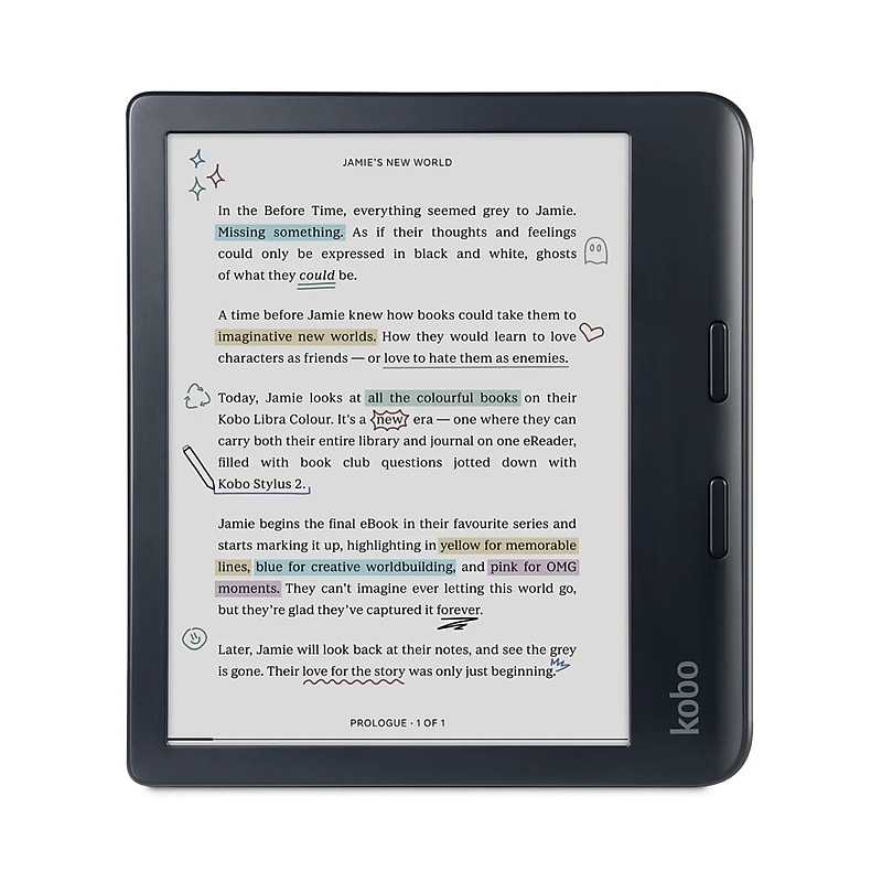 Kobo Libra Color 7" Waterproof E-Reader, 32GB Storage, Black (N428-TP-BK-S-CK) image 1
