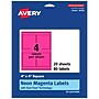 Avery Laser/Inkjet Square Multipurpose Labels, 4" x 4", Neon Magenta, 80/Pack (94100)~#|#~2D42F8DA-034C-478C-891A4C3494E50113_sc7