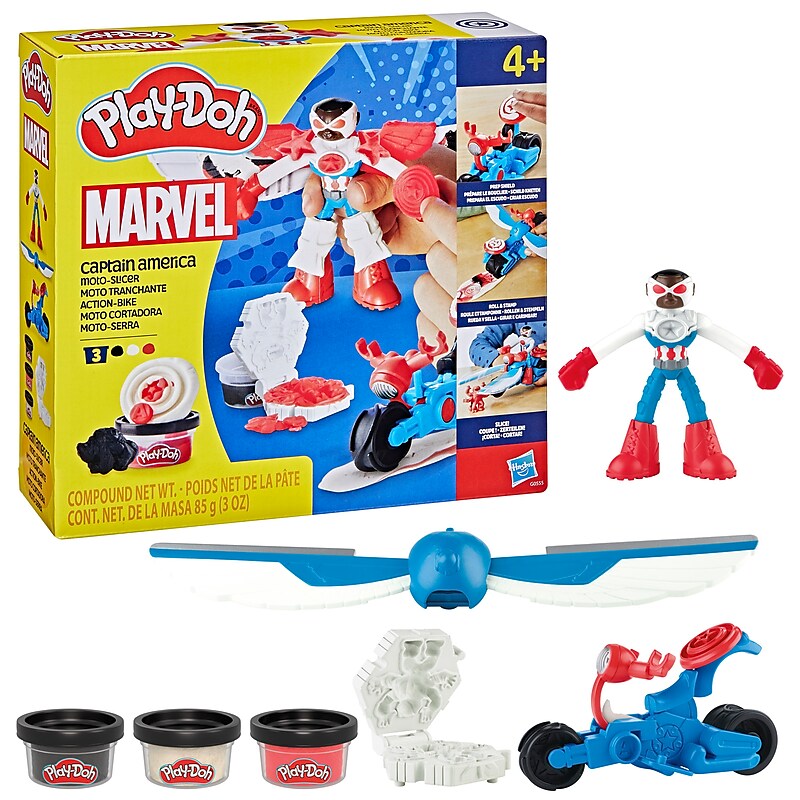 Play-Doh Marvel Captain America Moto-Slicer Playset (G0555) image 1
