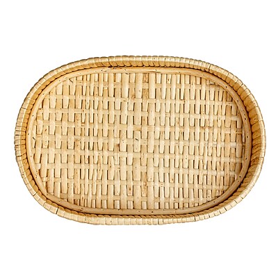 Household Essentials Handwoven Willow Nestable Oval Trays - Thumbnail 4