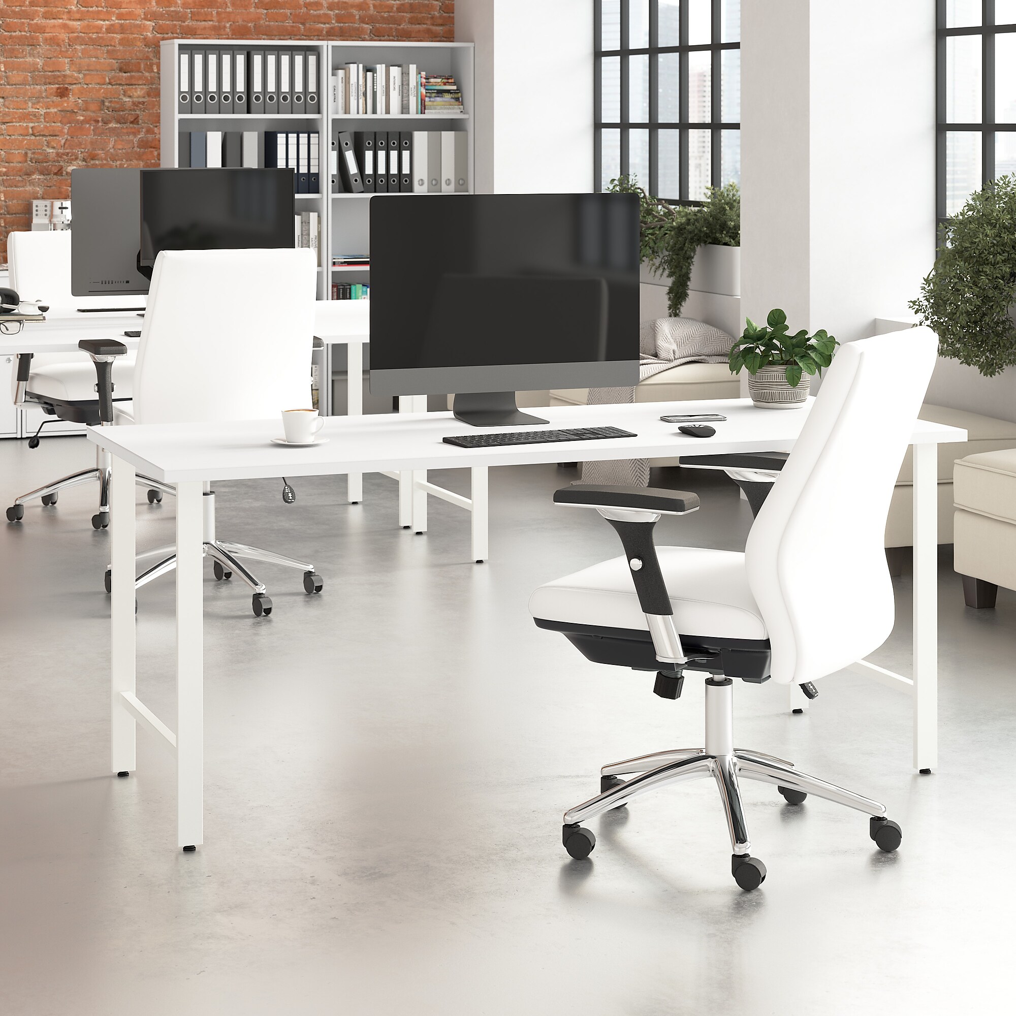 Bush Business Furniture Hustle 72W x 30D Computer Desk with Metal Legs, White (HUD272WH) Sansujyuku sansujyuku.com