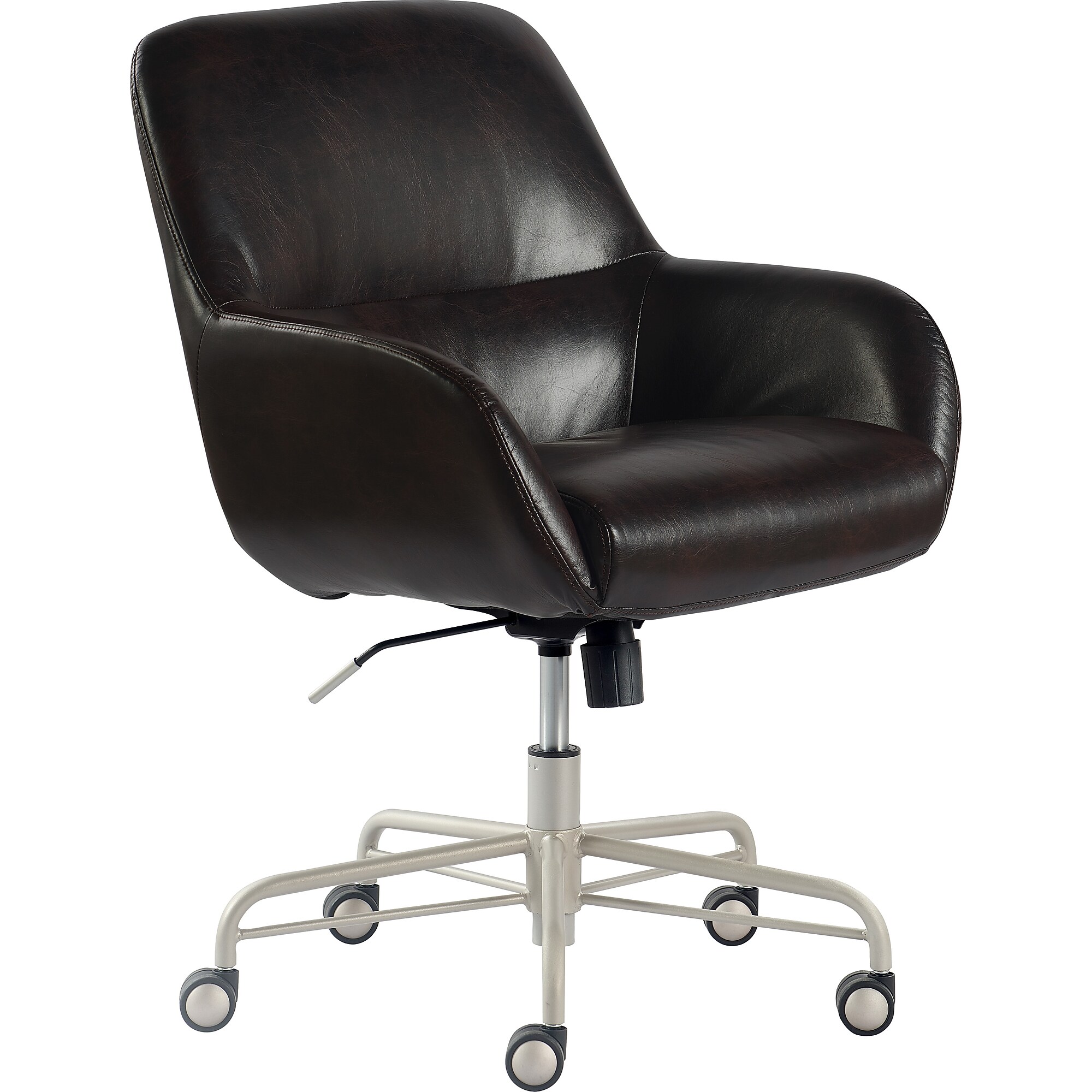 Tommy Hilfiger Forester Ergonomic Bonded Leather Swivel Conference Chair, Dark Brown (CHR10059A) Simolary simolary.com