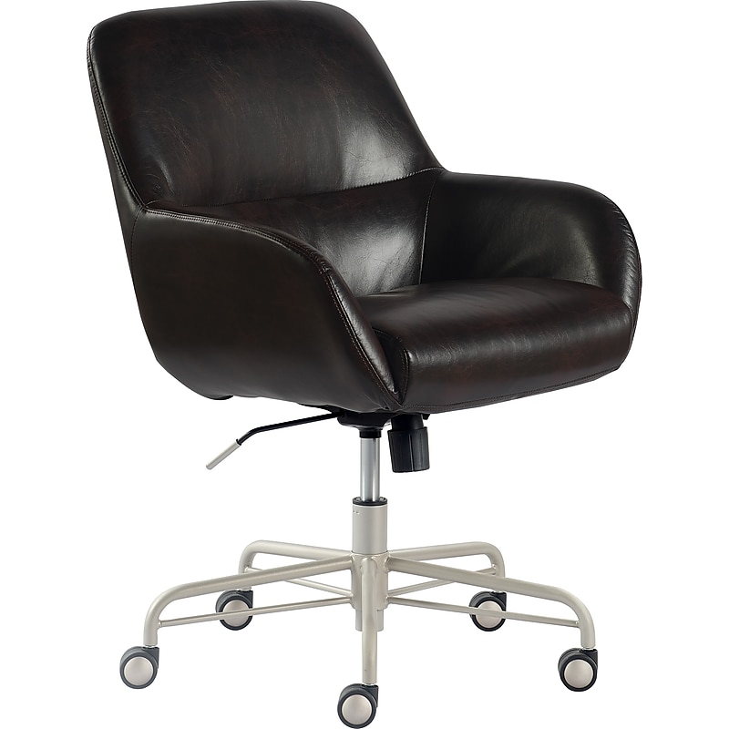 Tommy Hilfiger Forester Ergonomic Bonded Leather Swivel Conference Chair, Dark Brown (CHR10059A) image 1