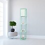 Creekwood Home Classix 3-Tier Storage LED Floor Lamp with Charging Ports & Outlet, with Feit LED Bulb, Aqua (CWF-3009-AU-LB)~#|#~2D734F8F-1C8A-4AD0-95C25A3CE7342B85_sc7